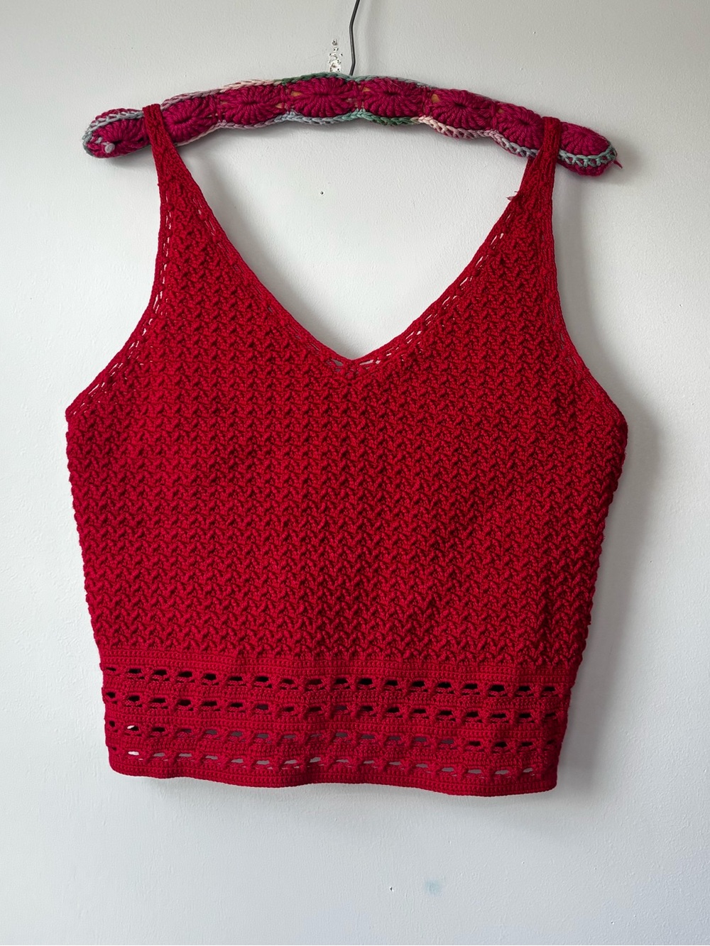 Vintage Red Crochet Camisole